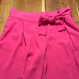 Carolina Belle Hot Pink Cropped Wide Leg Paperbag Waist 12 Pants Preppy Dopamine